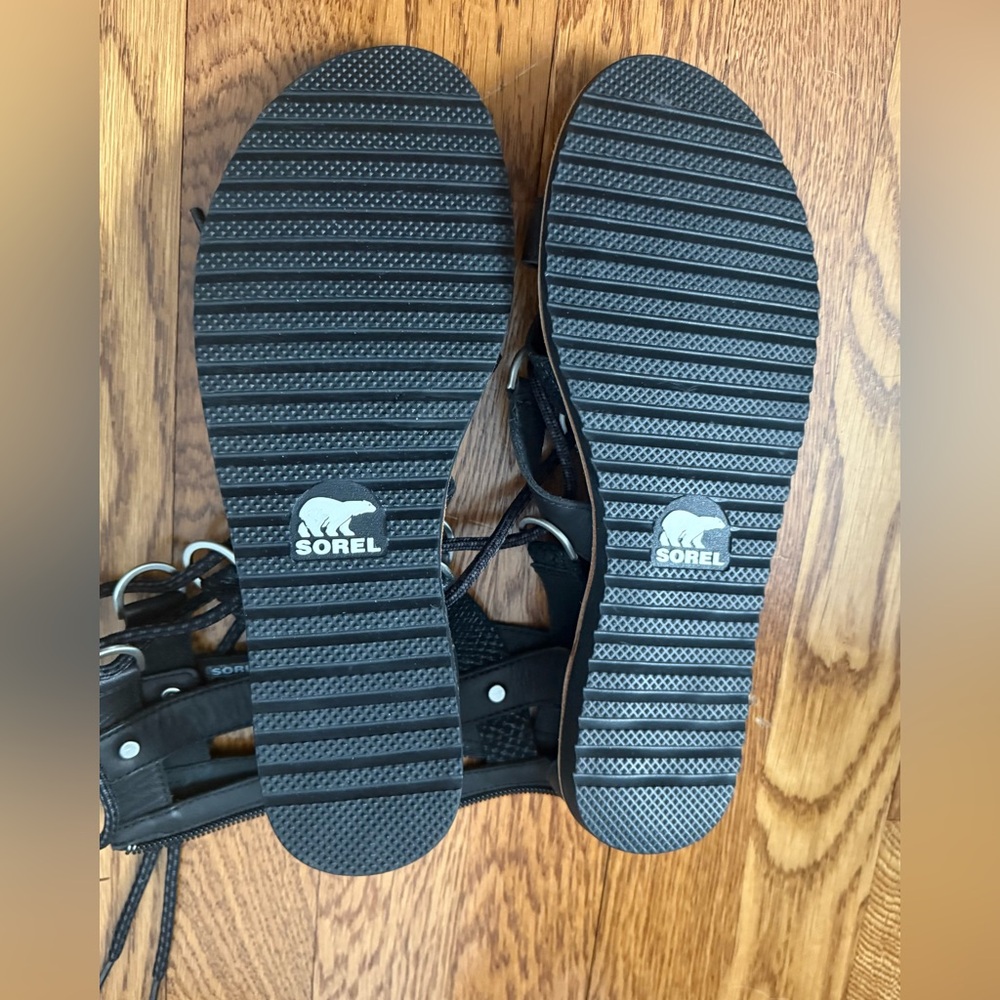 Sorel Ella Gladiator Lace Up Black Sandal Size 7.5 new - Picture 4 of 5